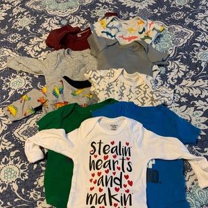 Baby boy onesie lot